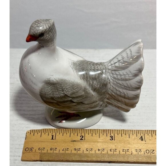 Vintage Porcelain Grey White Bird Dove Figurine 4" - Picture 10 of 10